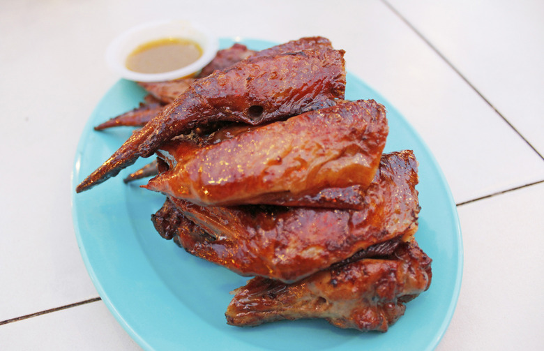 Grilled Peach Barbecue Chicken Wings 