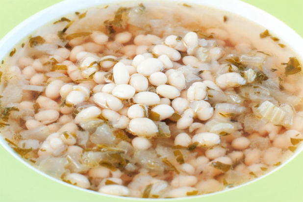 White Bean Soup with Boiled Egg