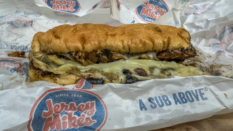 Jersey Mike's grilled portabella mushroom and Swiss sub