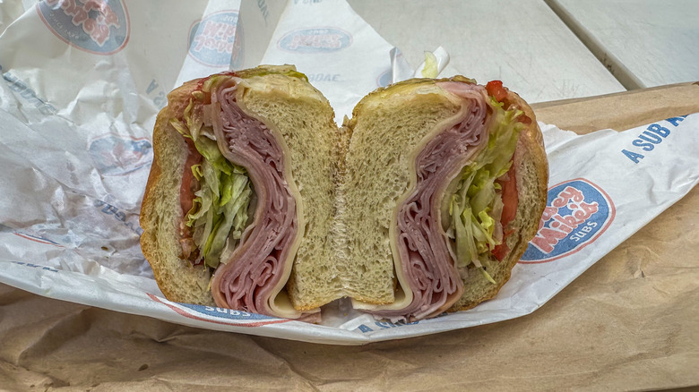 Jersey Mike's Jersey Shore's Favorite cut in half