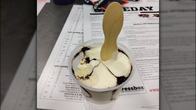 Ice cream cup with spoon