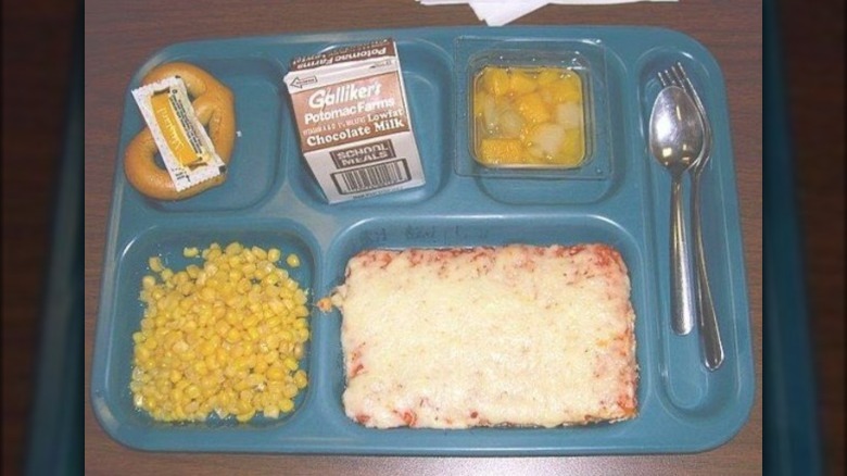 Rectangle pizza in a tray