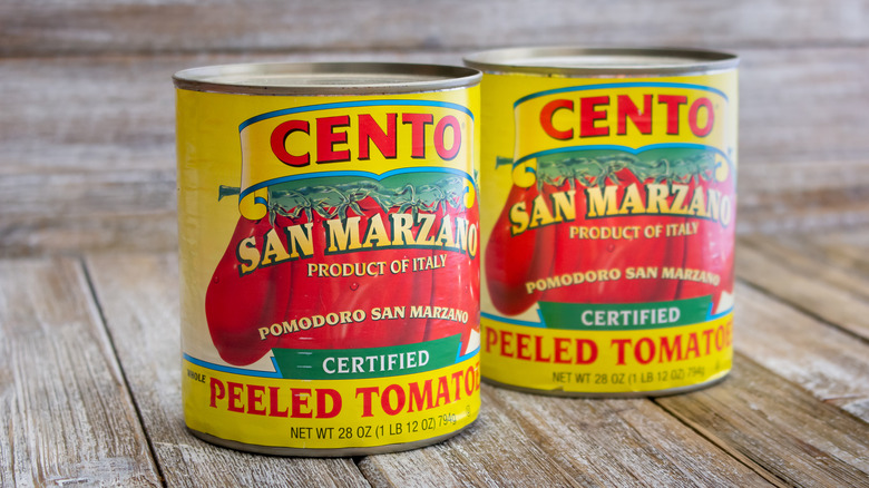 cans of San Marzano tomatoes