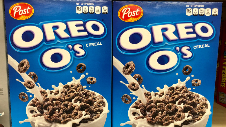 Boxes of Oreo O's cereal