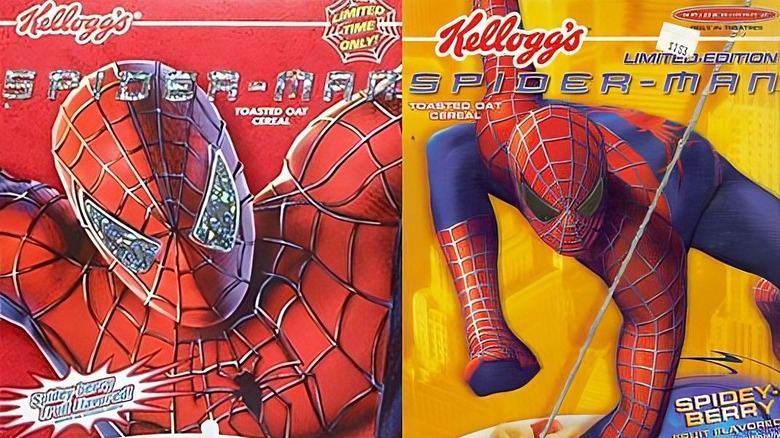 Spider-Man breakfast cereal boxes