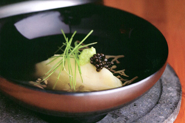 Mashed Potato Soup with Wasabi and Chives