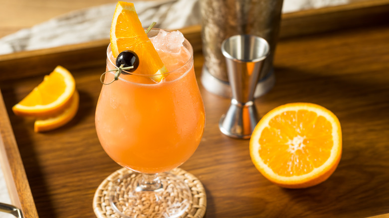 hurricane cocktail with orange