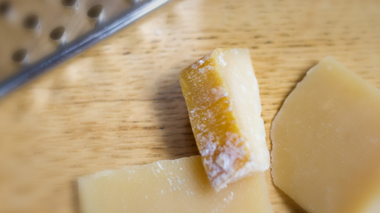 Parmesan rind and grater