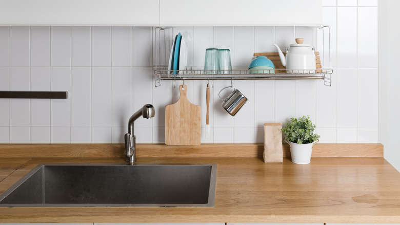 cutting board on counter