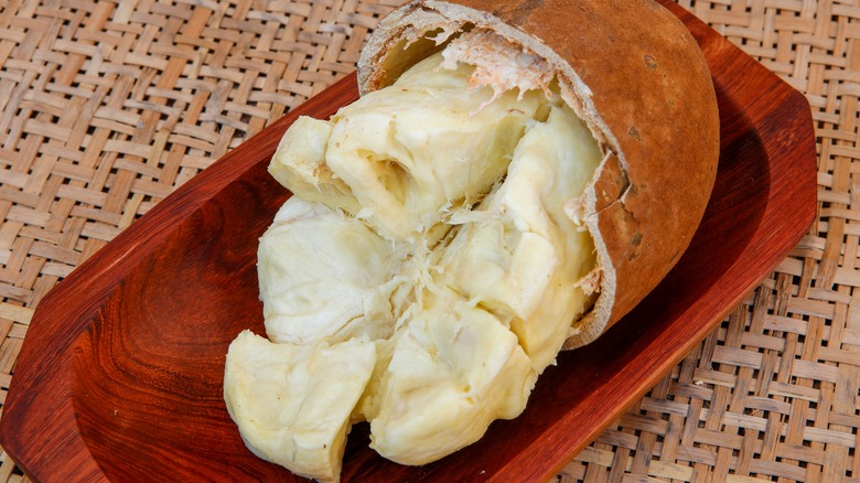 Cupuaçu on a wooden bowl