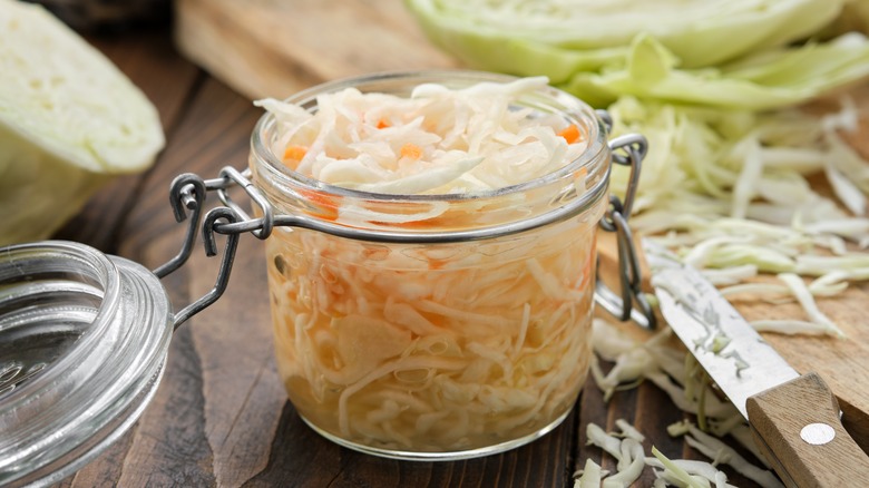 jar of sauerkraut