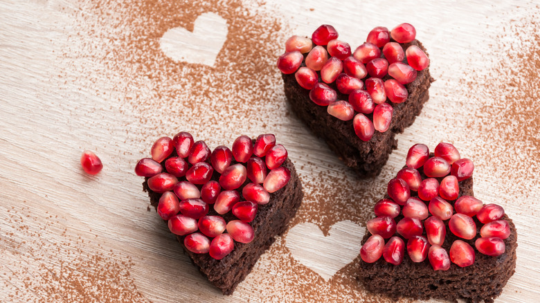 heart pomegranate cakes