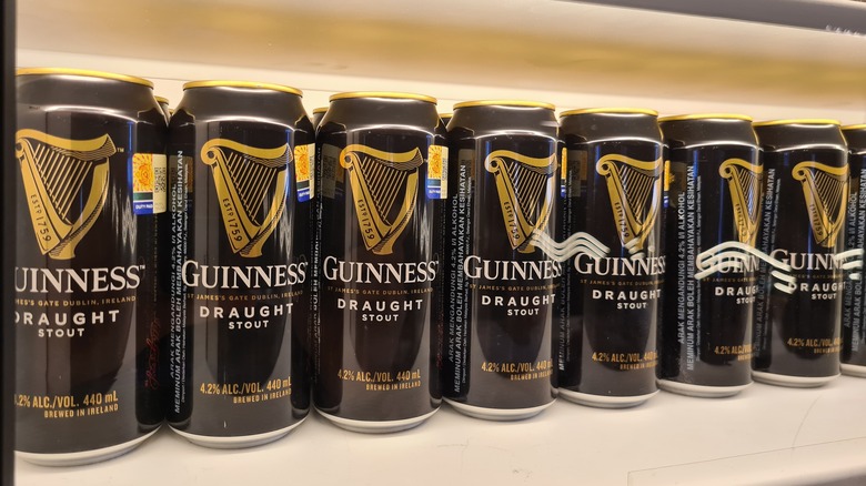 Cans of Guinness beer