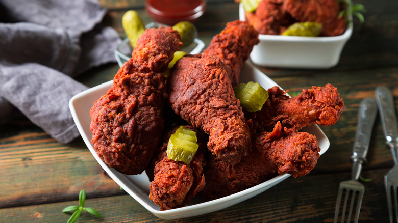 Nashville hot wings with pickles