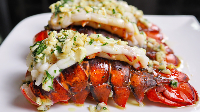 steamed lobster with garlic