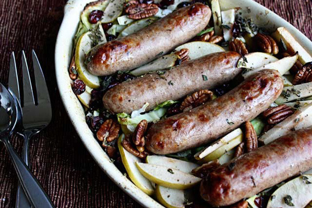 Chicken Sausage with Cabbage and Apples From In Sock Monkey Slippers 