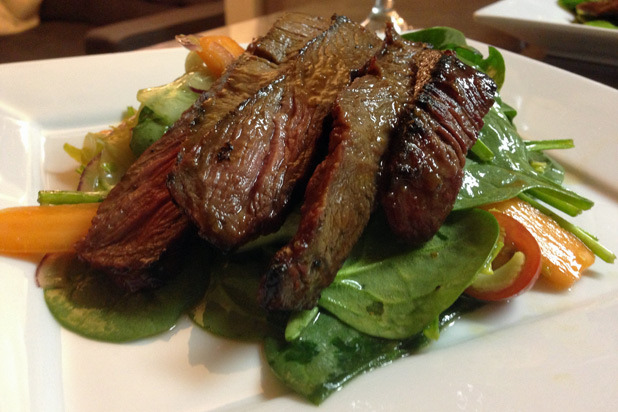 Spinach and Steak Salad with Ginger Dressing