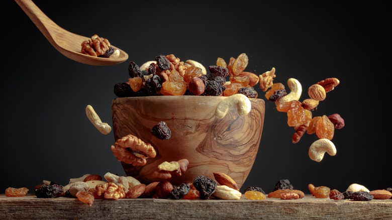 Bowl of dried fruits and nuts