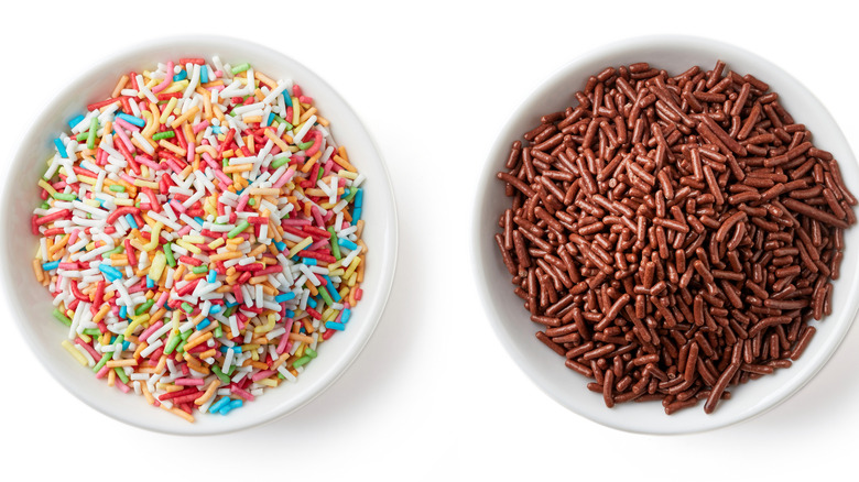 chocolate and rainbow sprinkles