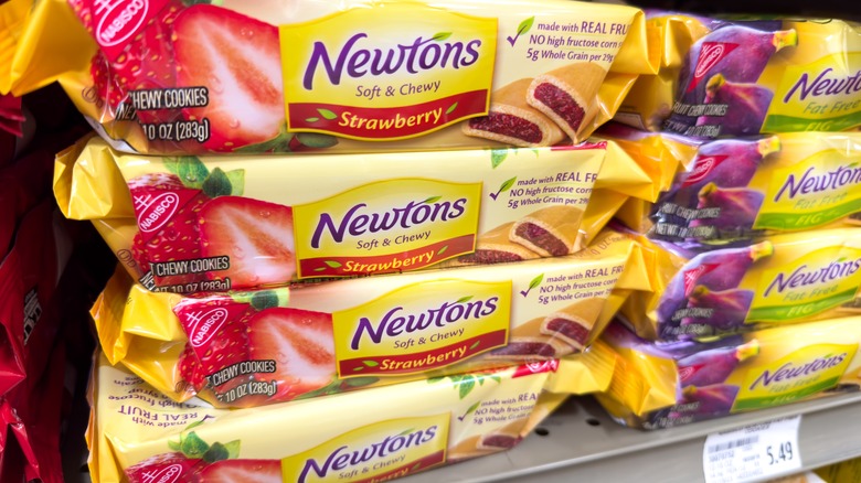 Packs of strawberry newtons