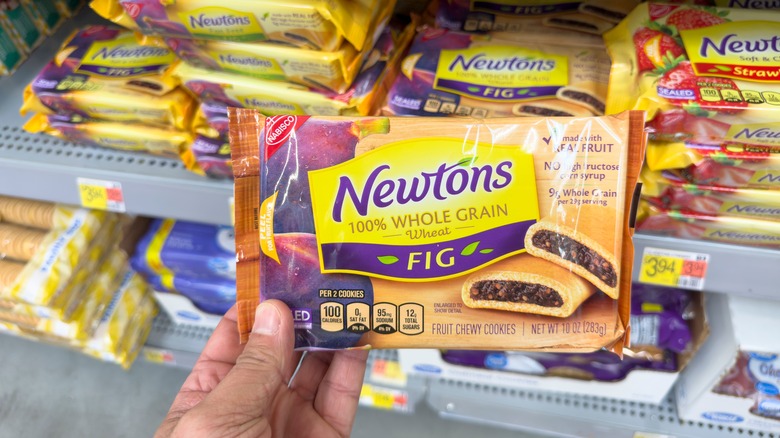 Person holding package of Fig Newtons