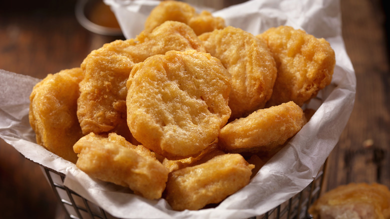 Chicken nuggets in basket