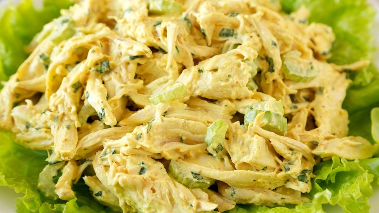 Closeup of homemade Coronation Chicken