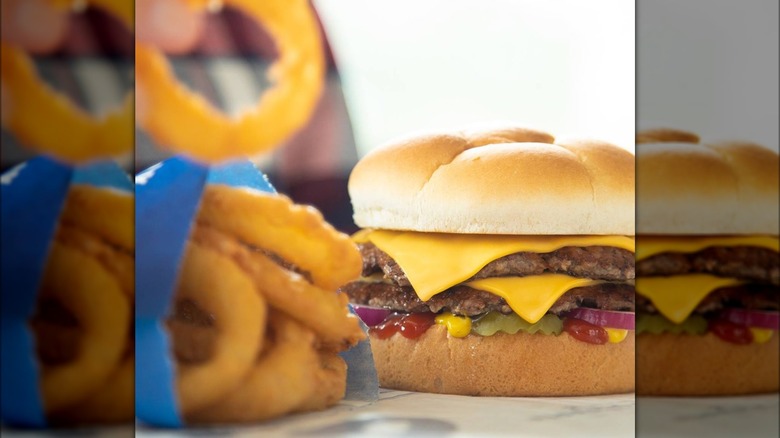 Culver's cheeseburger and onion rings