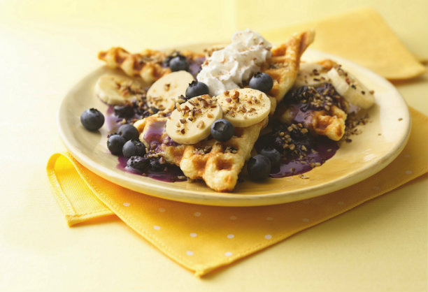 Quick and Fruity Crescent Waffles