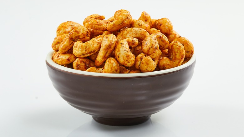 Roasted cashews in bowl