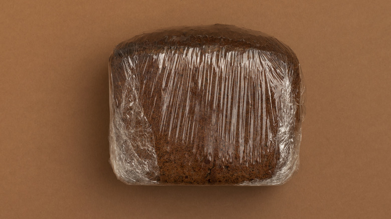 bread in plastic wrap