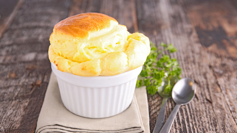 cheese soufflé with napkin