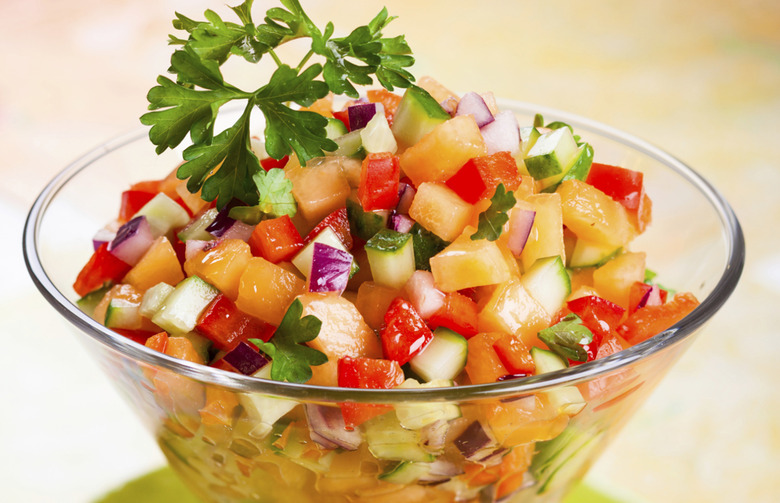 Melon Salsa with Peaches