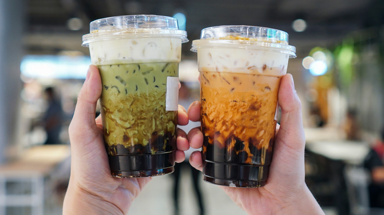 Cups of cheese boba