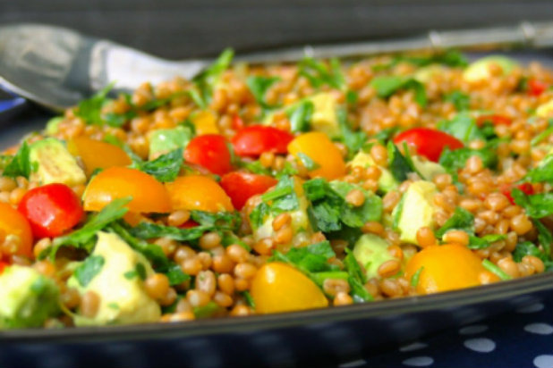 Heirloom Tomato and Avocado Wheat Berry Salad 