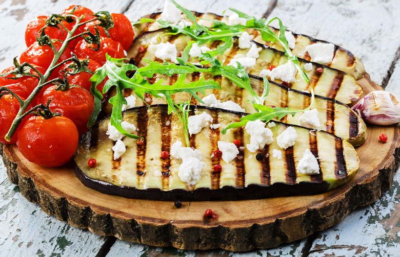 Grilled Eggplant with Feta and Cucumber