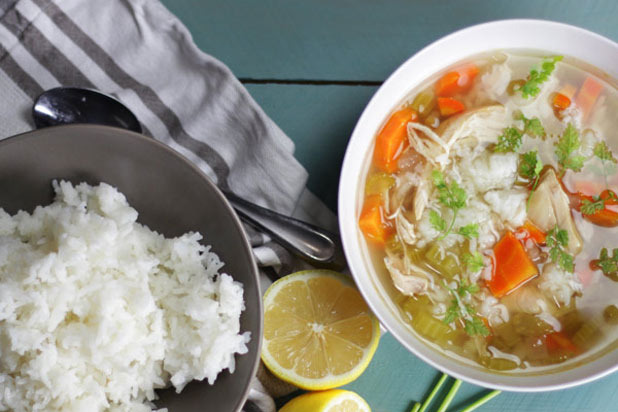 Slow Cooker Lemon and Chicken Rice Soup