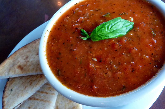 Spicy Tomato Soup with Harissa and Farro