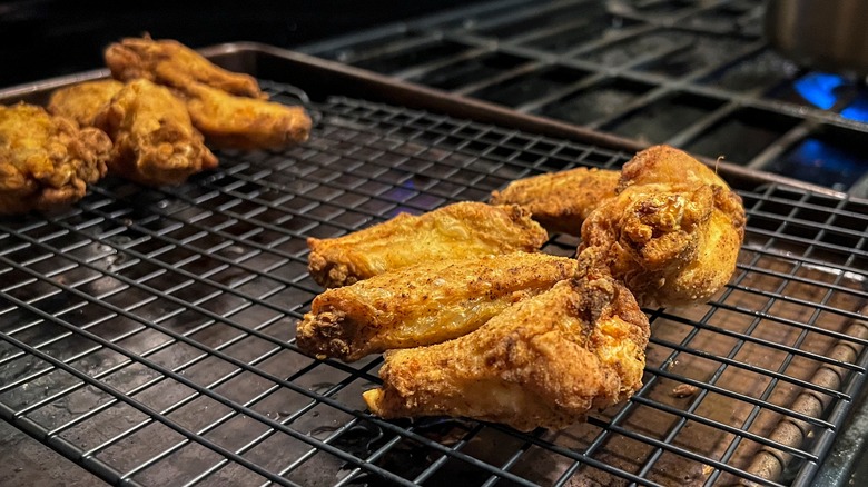 drying fried chicken