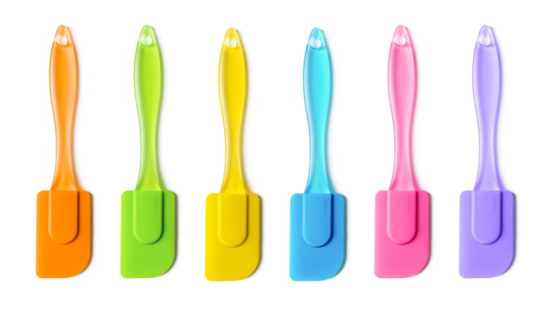 Colorful plastic spatulas