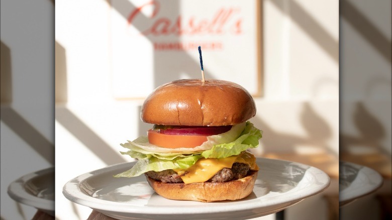 Cassell's burger on a plate