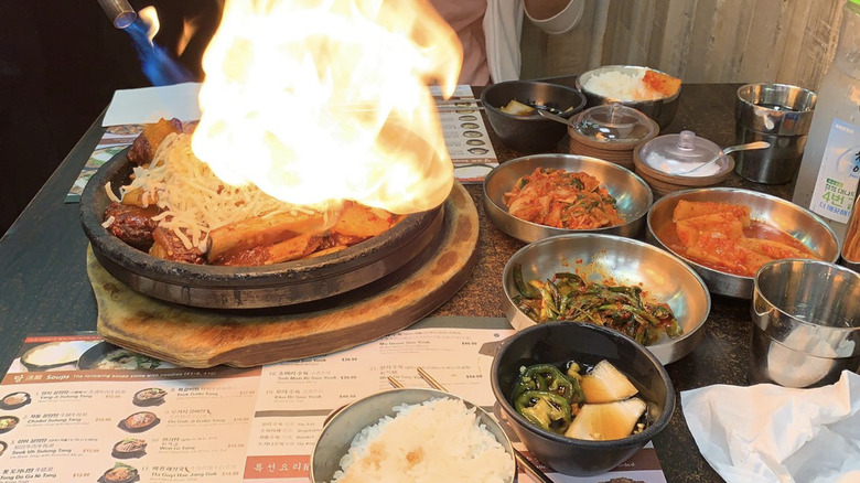 assortment of food on table