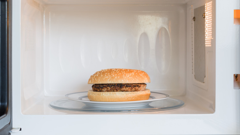 Hamburger in microwave