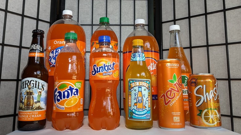 Orange/Pink Color Comparison: Top Left; Orange Soda, Bottom Left