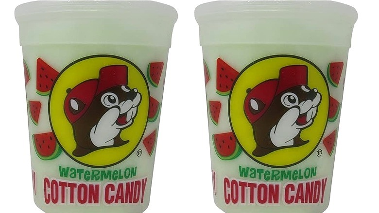 two Buc-ee's cotton candy cups