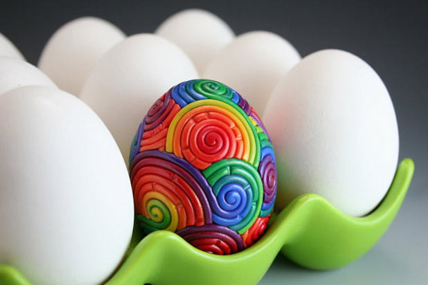 Polymer Clay Rainbow Eggs