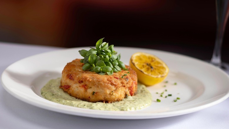 Crab cake from The Capital Grille on plate