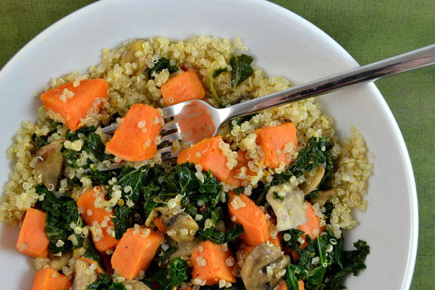 Quinoa with Sweet Potatoes and Kale Recipe