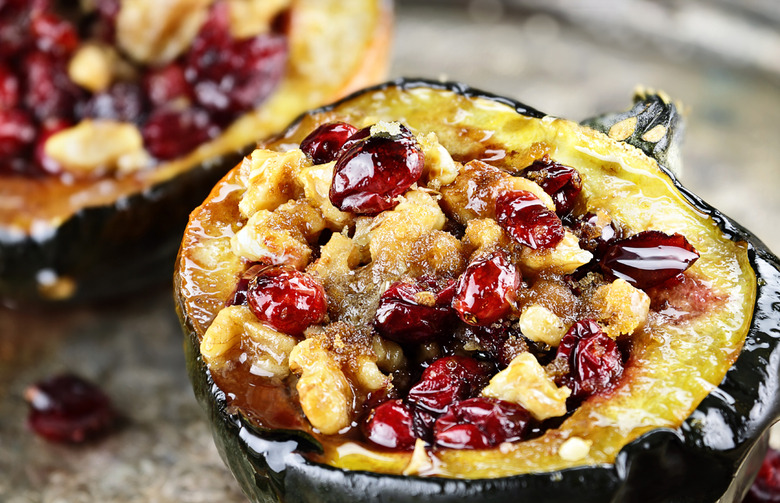 Cranberry and Walnut-Stuffed Acorn Squash