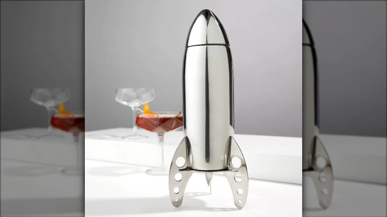 Rocket shaped cocktail shaker